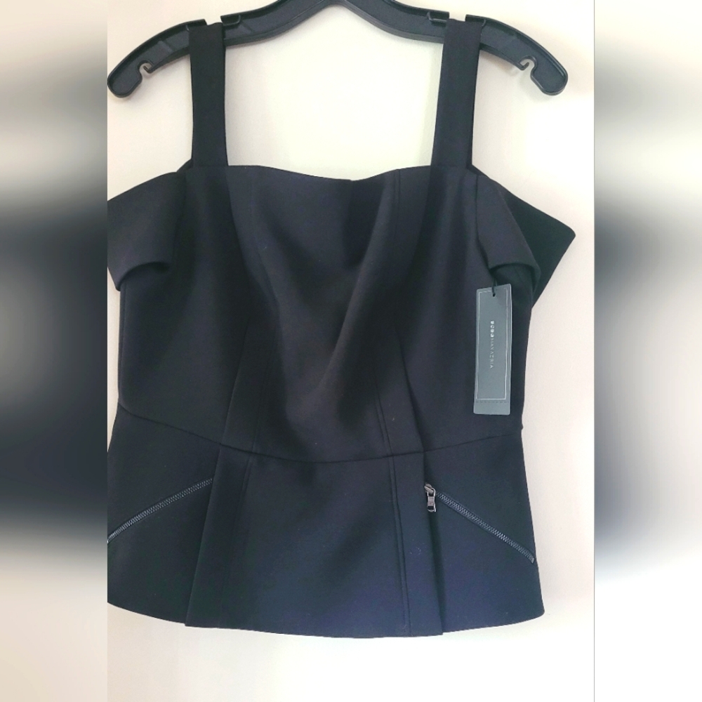 BCBG "Emelya" Cold Shoulder Peplum Top NWT - Picture 2 of 5